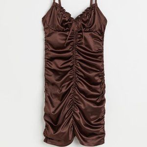 H&M Dark Brown Draped Dress